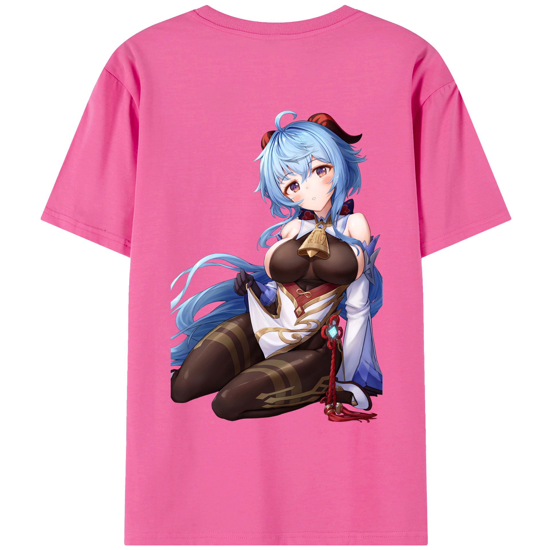 げんし神 甘雨 かんう genshin Ganyu レディース半袖Tシャツ(バックプリント)
